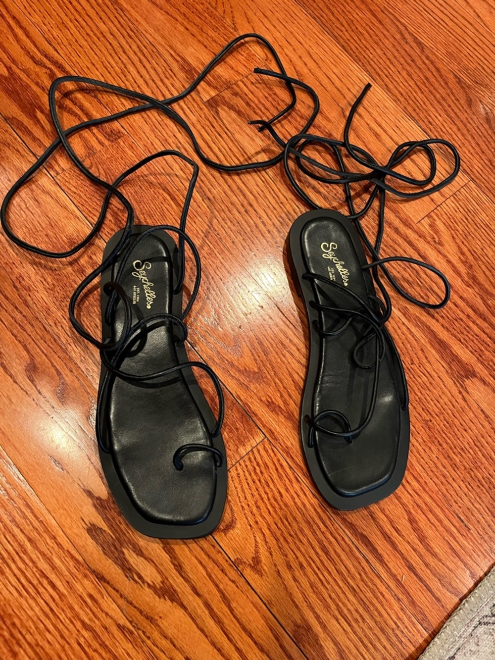 Seychelles Lace-Up Black Women's Sandals Size 7.5